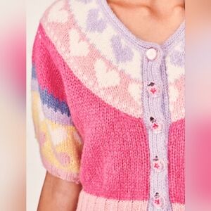 NWOT LoveShackFancy Trinity Heart Alpaca Cardigan